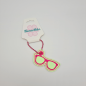 Preview: Kleiner Anhänger Brille #10 neon-gelbgrün/pink